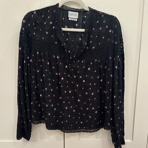 Saylor Black Floral Women's Top